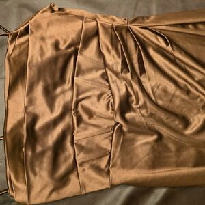 Windsor Brown Ruched Slip Dress for Night Out